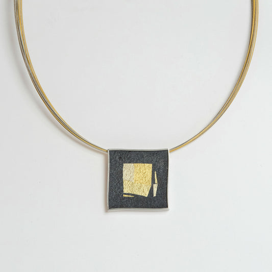 Abstract Blocks Square Pendant