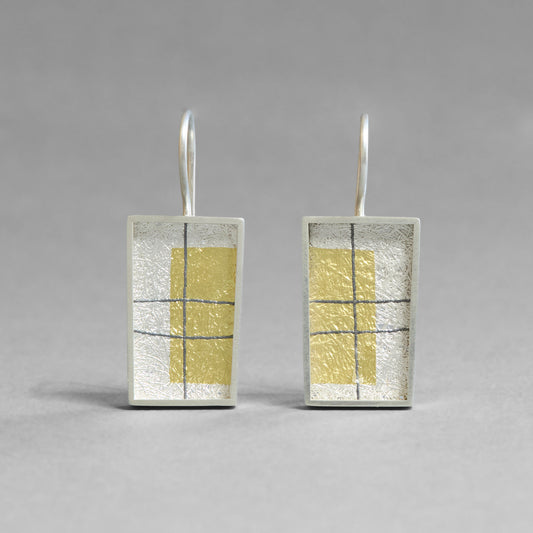 Earrings - Gold Block Abstract