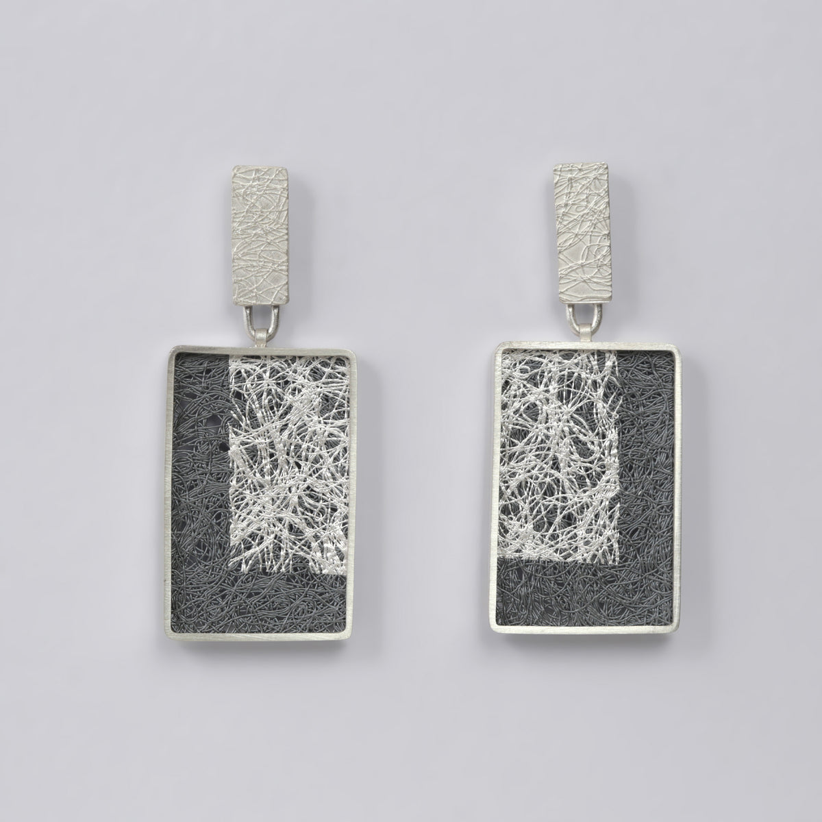 Large Offset Rectangle Earrings