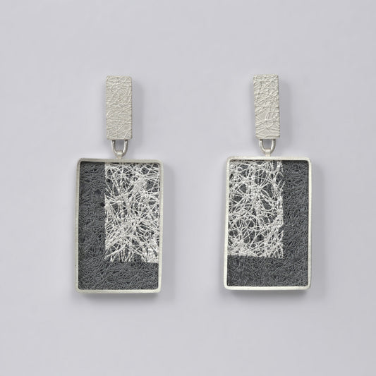 Large Offset Rectangle Earrings